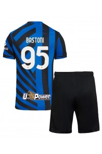 Inter Milan Alessandro Bastoni #95 Babytruitje Thuis tenue Kind 2024-25 Korte Mouw (+ Korte broeken)